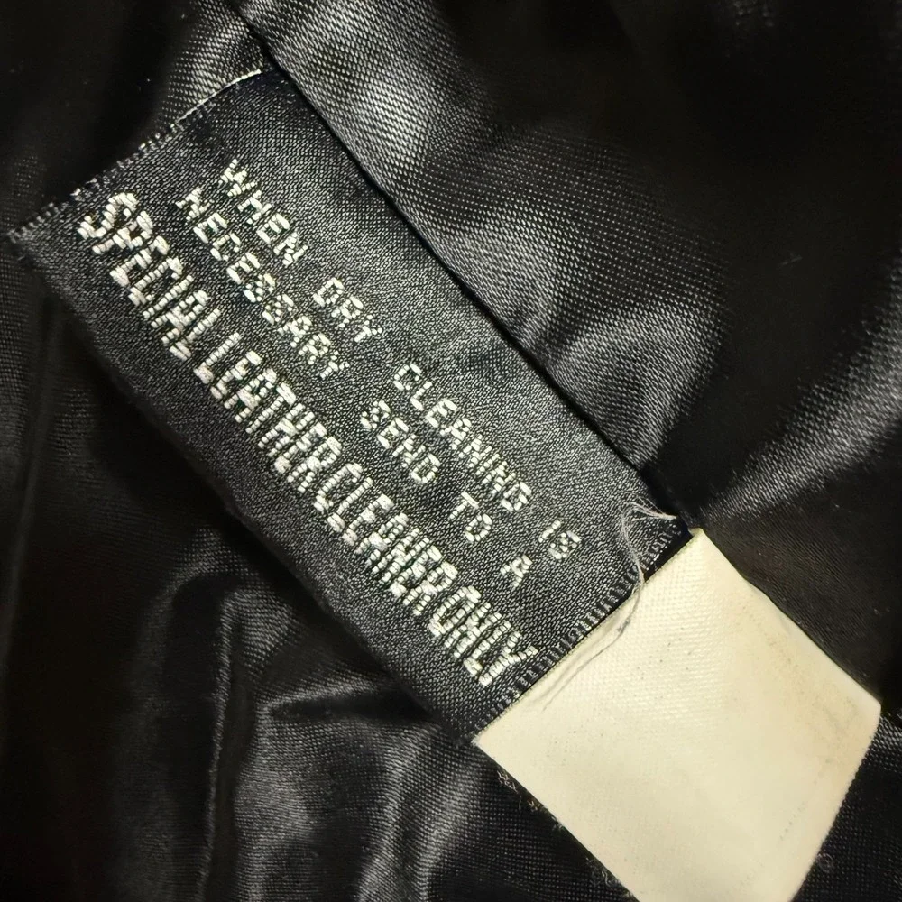 Vintage Wilsons Leather Black‎ Hooded Parka Jacket Mens Medium 90s